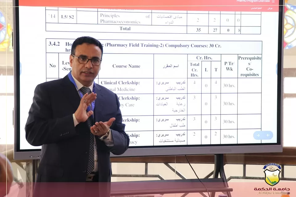 جامعة الحكمة بصنعاء تقيم ورشتي مراجعة وإقرار وثيقة برنامجي بكالوريوس الصيدلة السريرية وإدارة الأعمال الدولية بمشاركة المنتفعين وأرباب العم