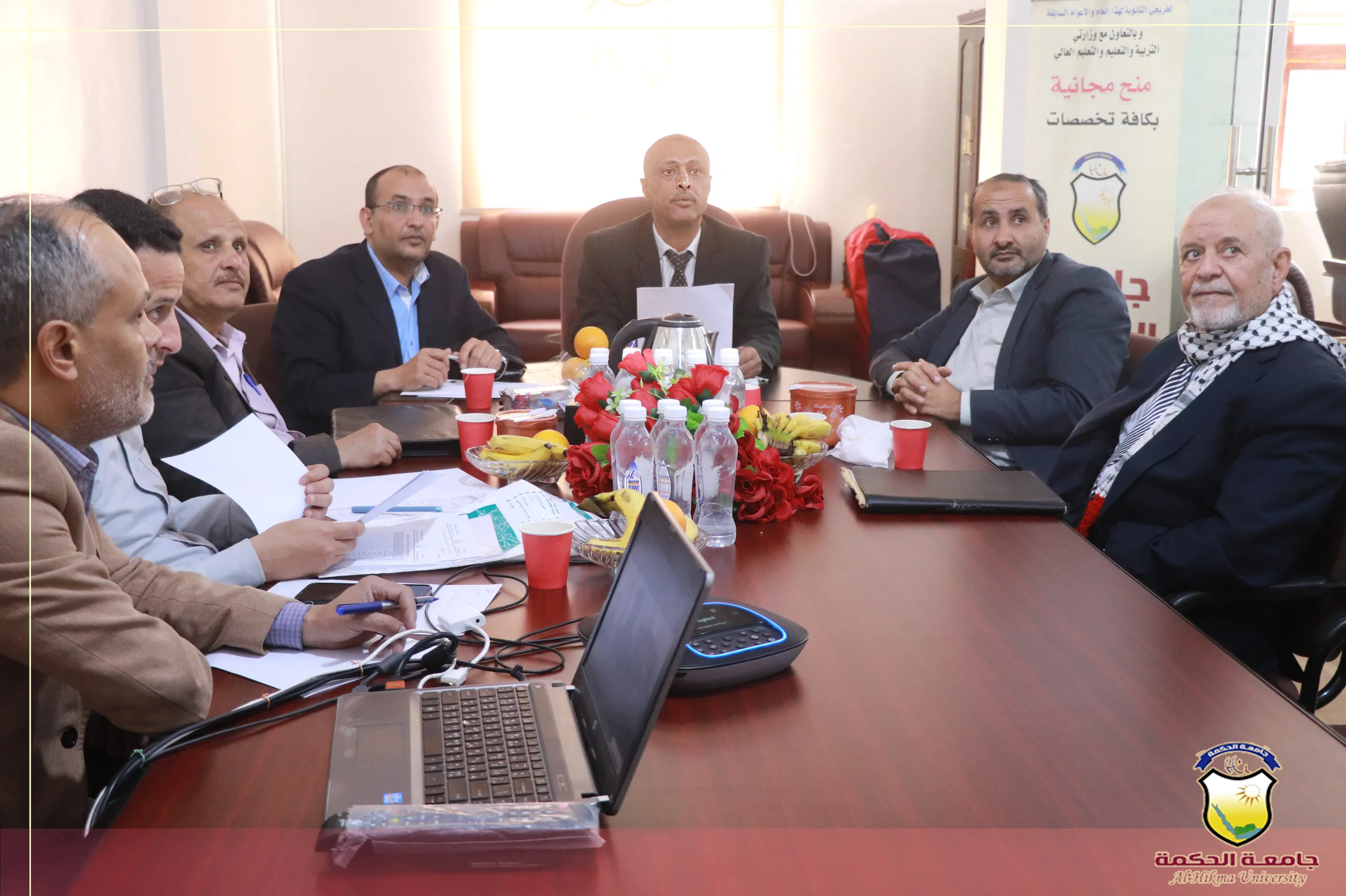 Hikma University President Prof. Dr. Mukhtar Dael holds the regular meeting of the University Council.